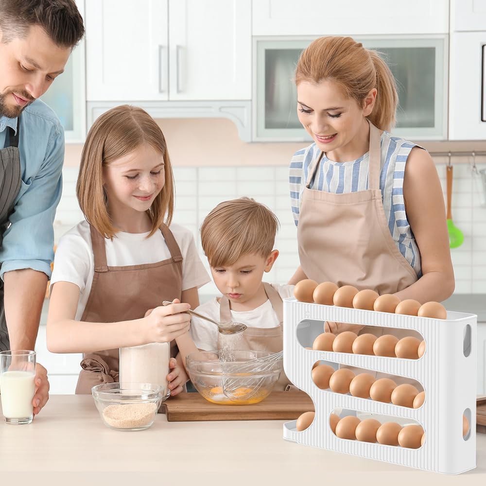 Thumbnail 6 de Sotfamily FIFO Egg Holder, 28-Egg Refrigerator Organizer with Auto-Rolling Design