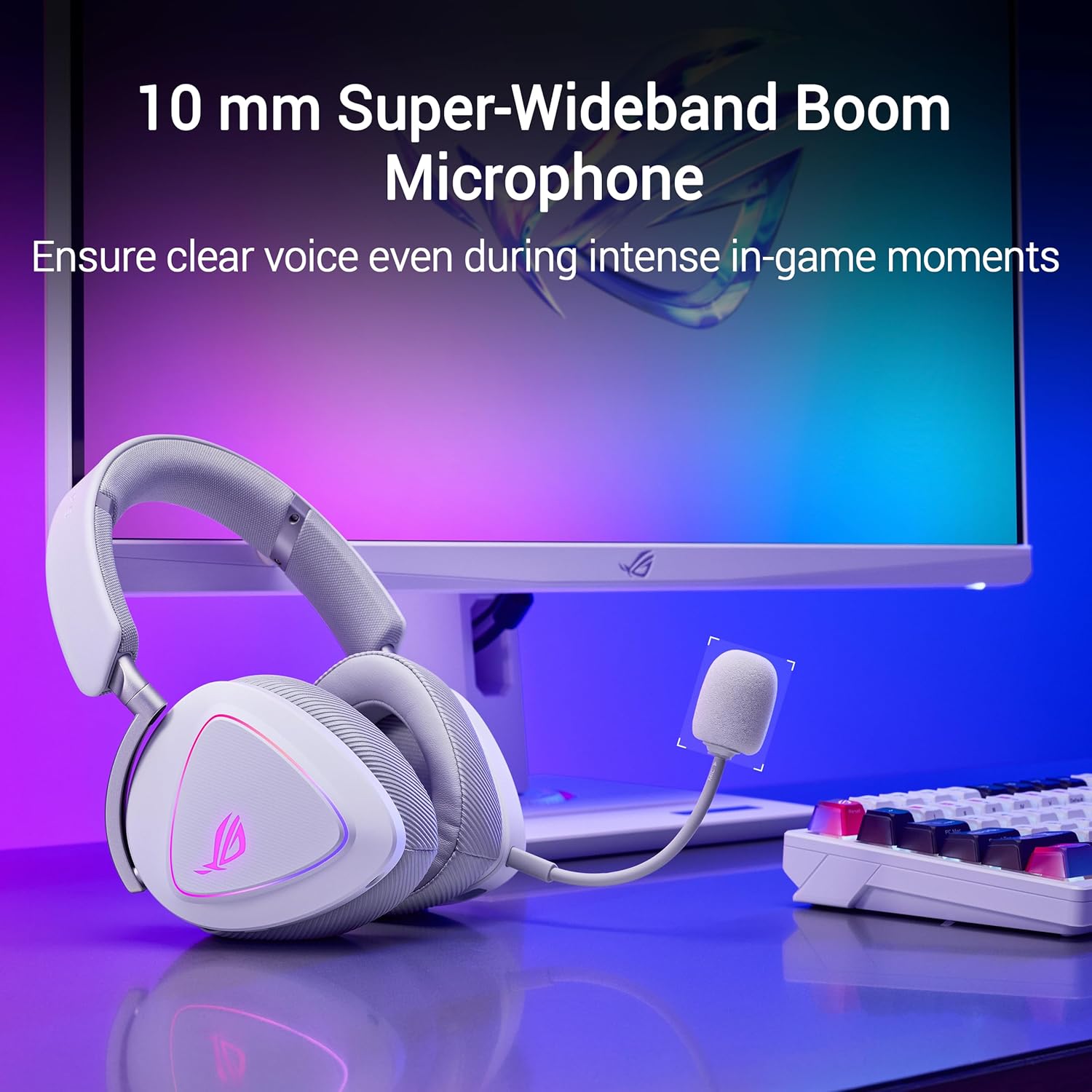 Thumbnail 4 de ASUS ROG Delta II Wireless Gaming Headset (Tri-Mode) with Detachable Mic — 2.4GHz/BT/3.5mm, White