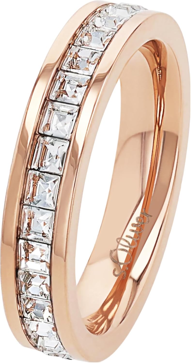 Detalle de s.Oliver Edelstahl Ring 4 mm Kristall