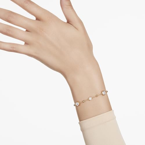 Thumbnail 8 de Swarovski Imber Bracelet in White Round-Cut Crystals, Gold-Tone Plated