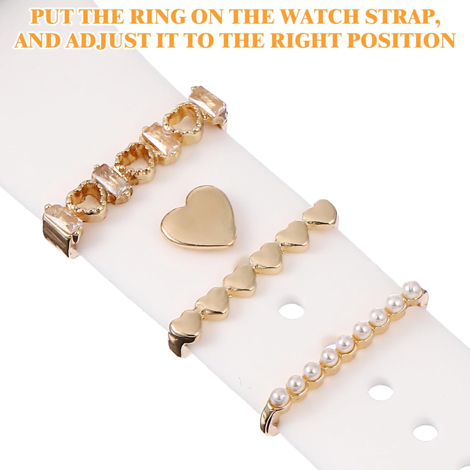 Thumbnail 2 de Hemobllo Watch Strap Charms: 8 Pcs Metal Rings for Personalised Smartwatch Bands