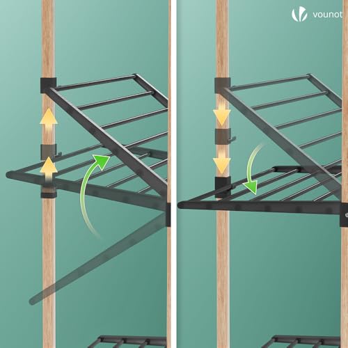 Thumbnail 6 de VOUNOT Stendibiancheria Verticale a Torre 3 Livelli – 23 kg, 25 m, 4 ruote, Nero