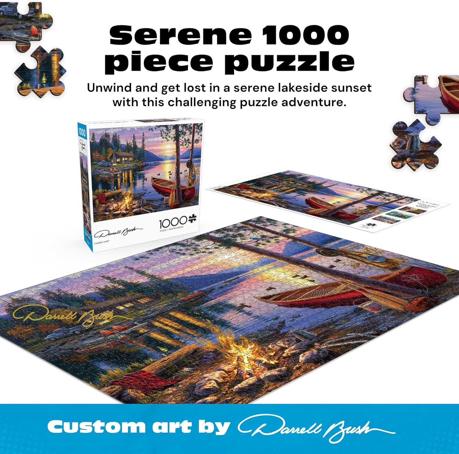 Thumbnail 2 de Buffalo Games Canoe Lake 1000-Piece Puzzle