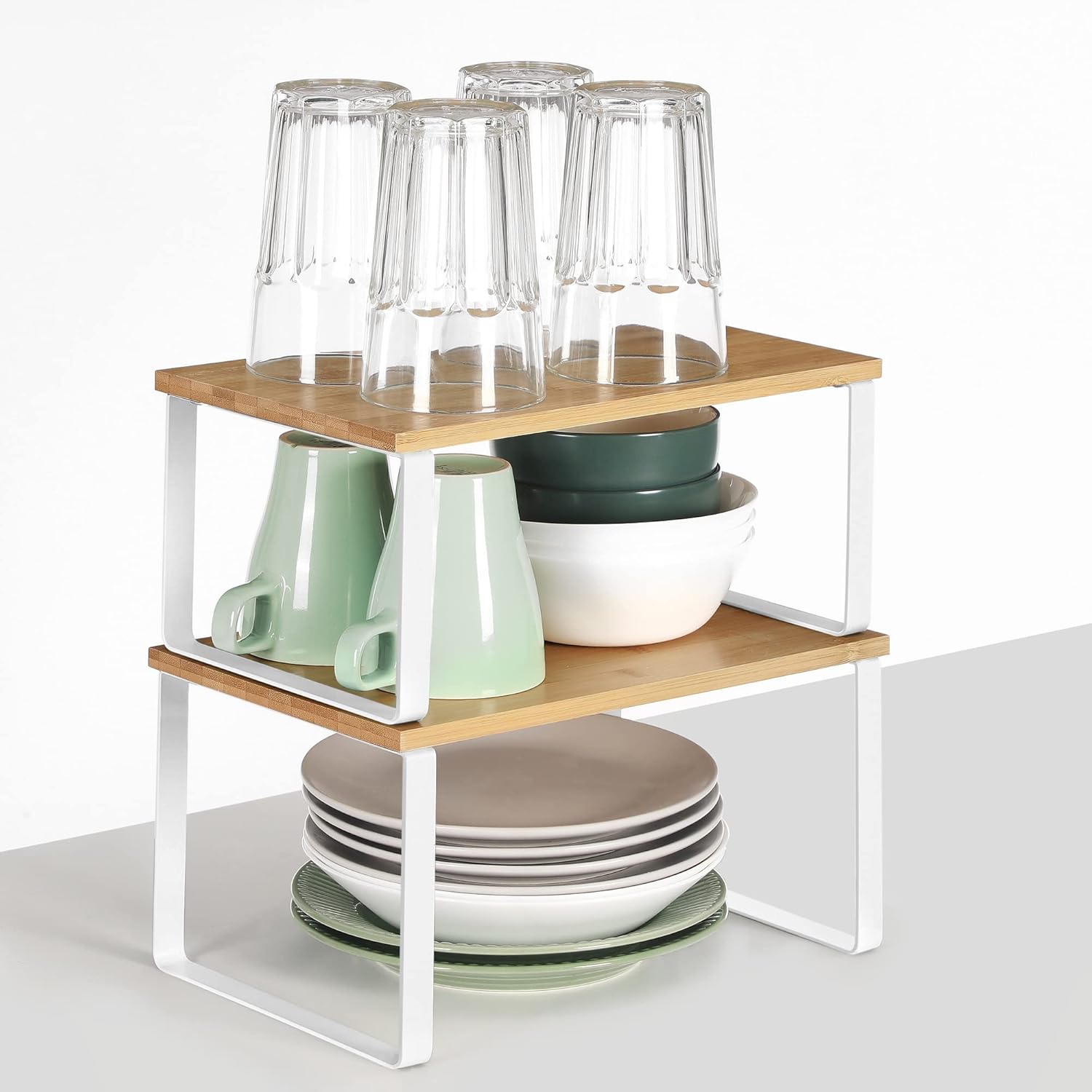 Thumbnail 6 de SONGMICS Spice Rack KCS02NW: set of 2 expandable, stackable cupboard shelf organisers