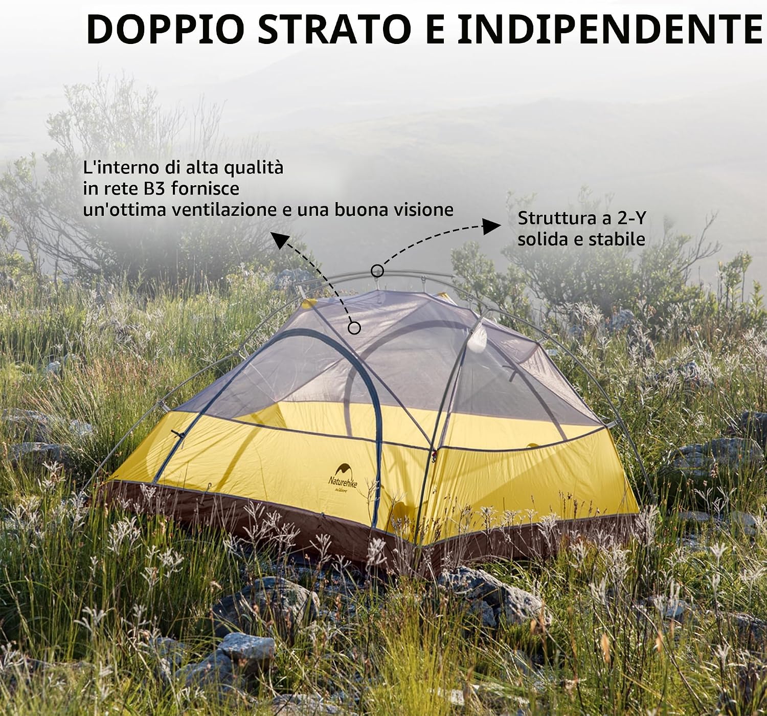 Detalle de Naturehike Star River: Tenda tessuto silicone ultraleggera per 2 persone, 4 stagioni