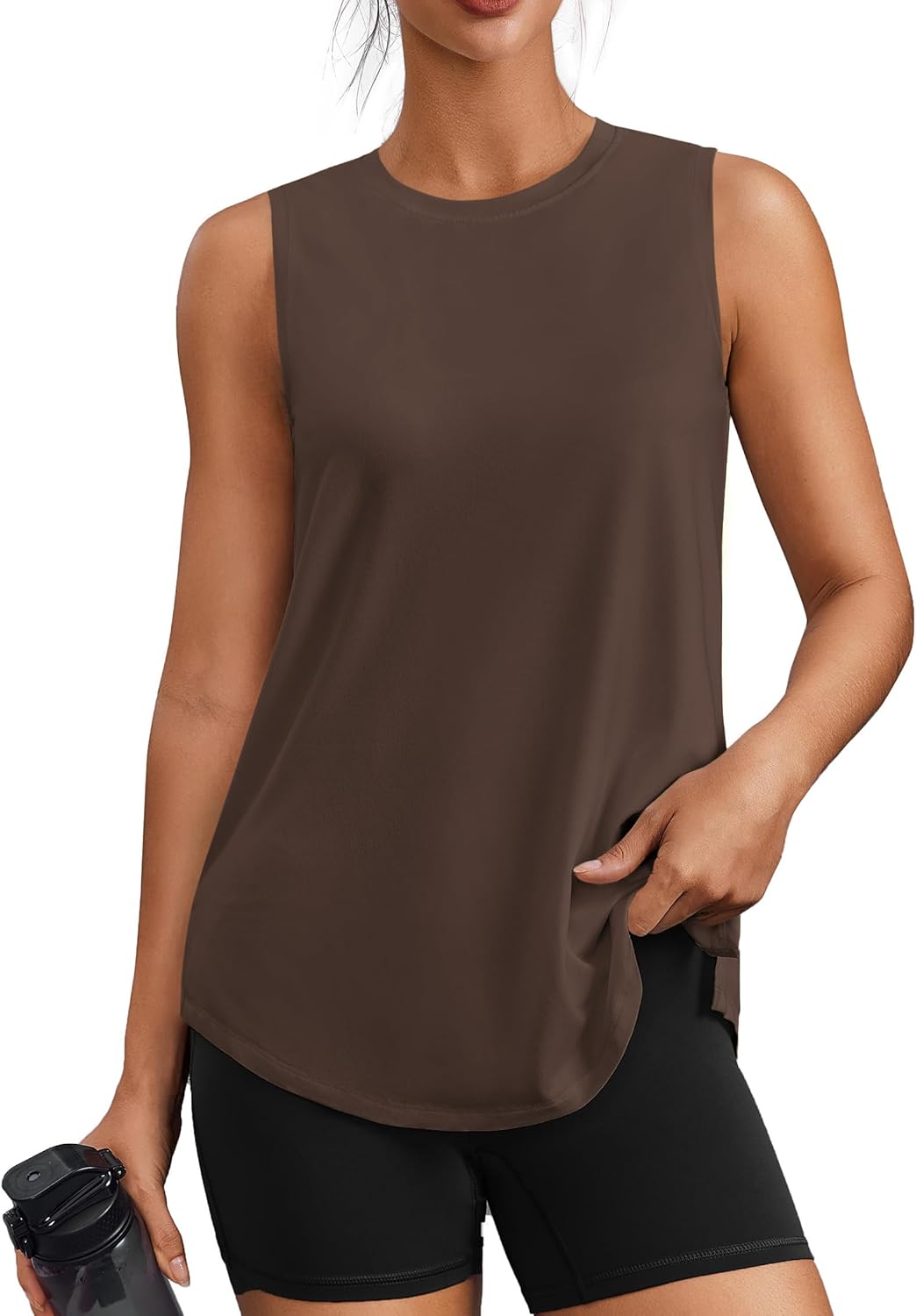 Thumbnail 6 de PinSpark Women’s Sleeveless Workout Tank Tops (UPF 50+) with Side Slits — Loose Fit Athletic Running & Yoga Shirts