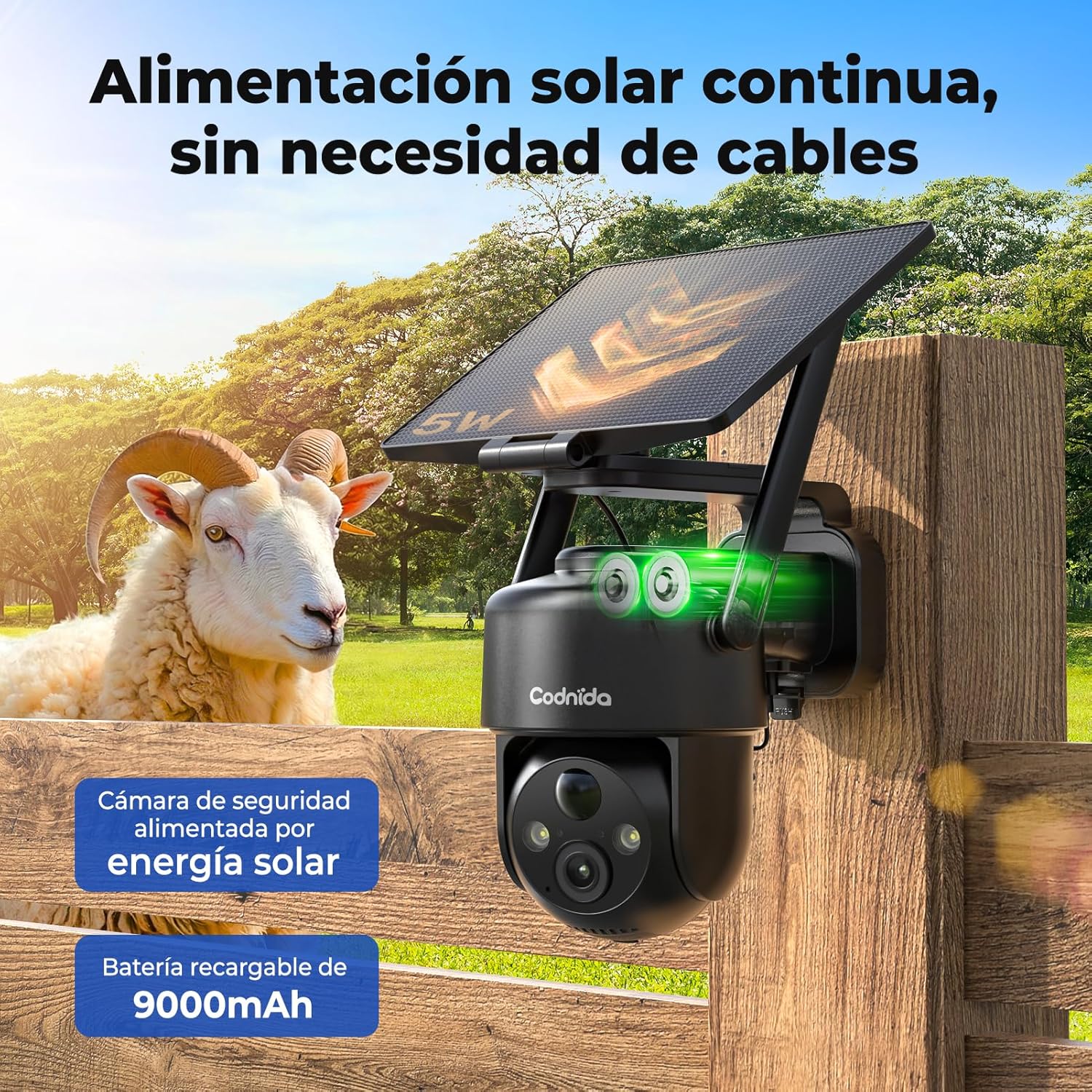 Thumbnail 3 de Codnida 4G LTE Cámara Vigilancia Solar 2K