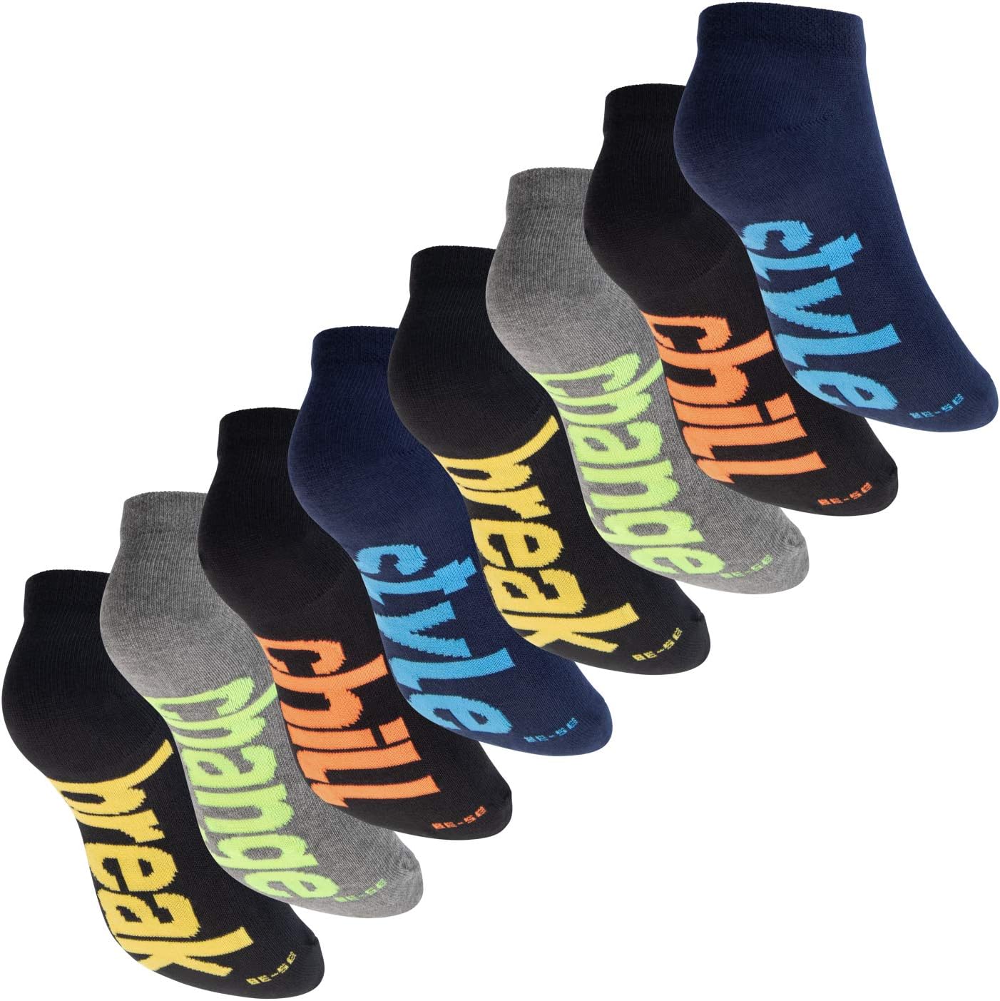 Detalle de Footstar sportsokken met neoneffect, 8 paar, uniseks