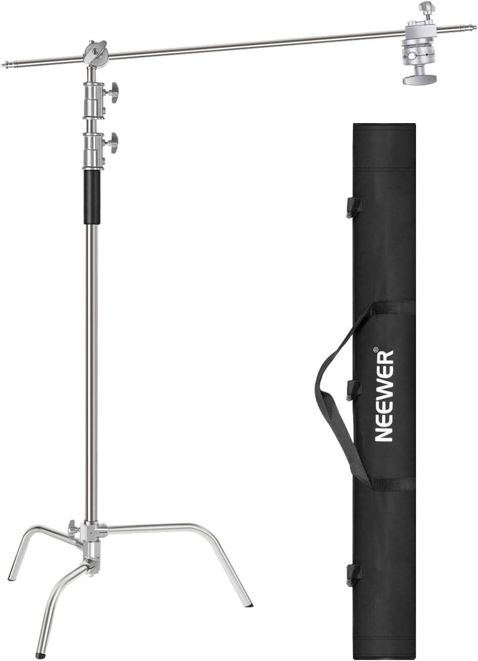 Neewer Support d’éclairage en C avec perche 3 m et bras d’extension 1,2 m (version basique) avec sac de transport