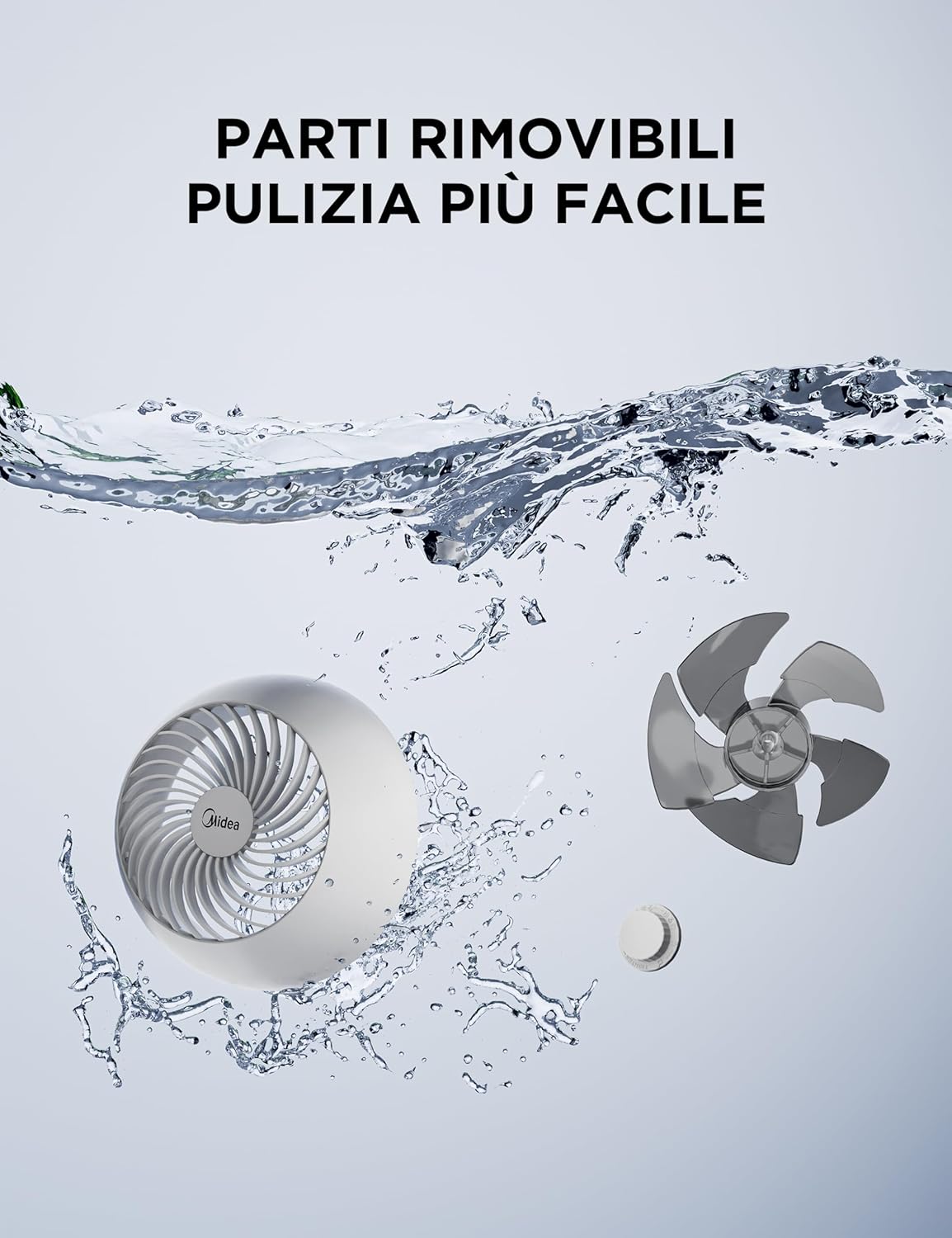 Thumbnail 5 de Midea MDF24JRW ventilatore da tavolo 20 cm fino a 28 dB, 5 velocità e timer 15H con telecomando