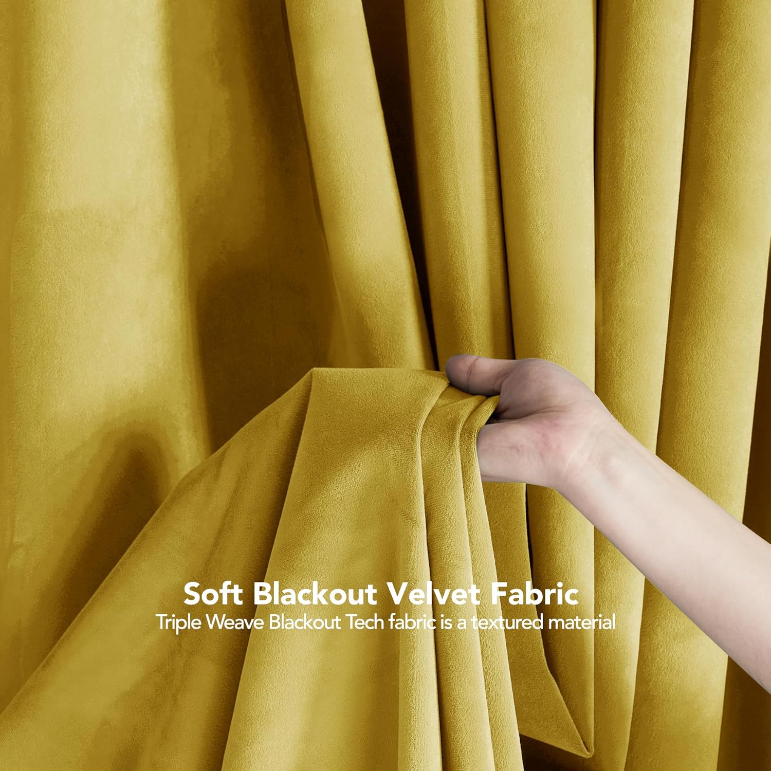 Thumbnail 3 de Deconovo Cortinas Opacas Térmicas Amarillo 140x180cm 🪟