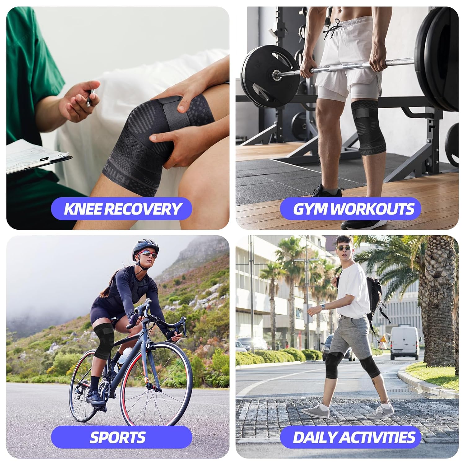 Thumbnail 6 de Lexniush Ginocchiera ortopedica a compressione per uomo/donna (XXL) – supporto per artrosi, menisco e allenamento