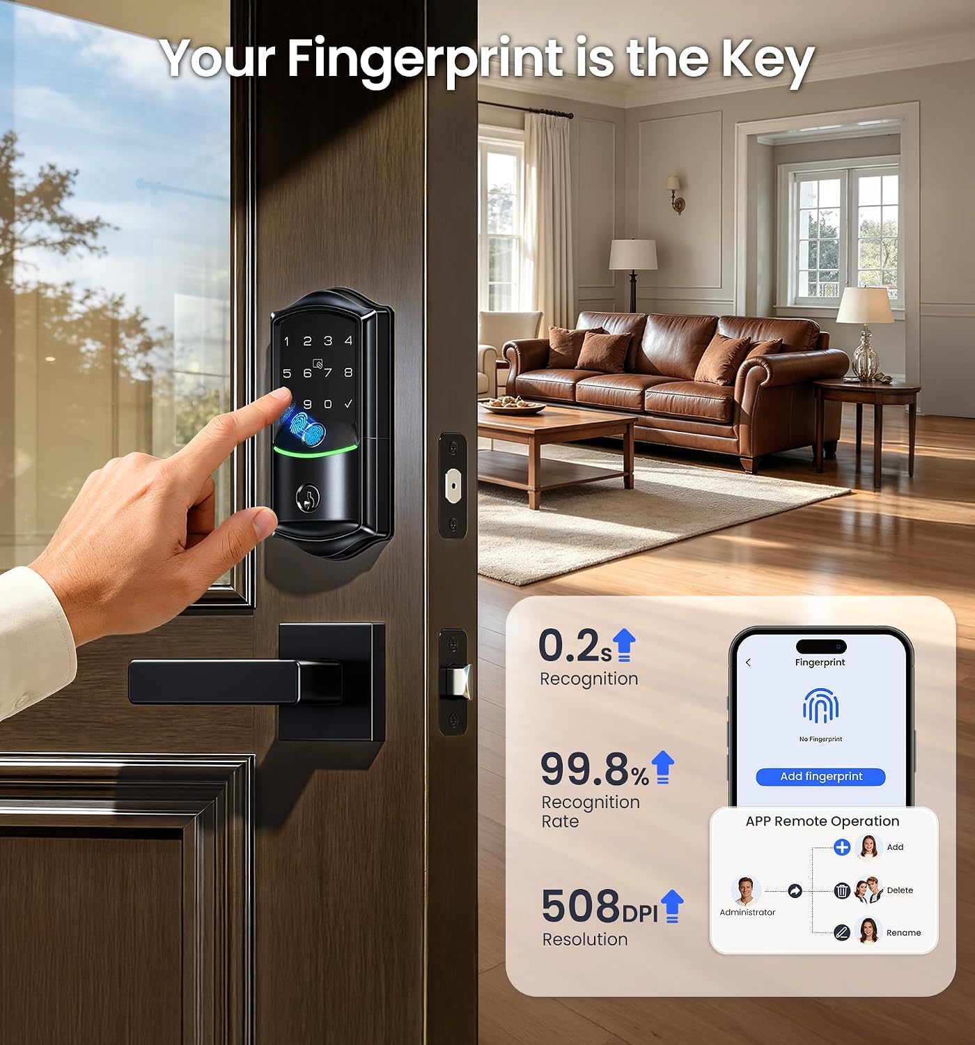 Thumbnail 6 de Veise Wi-Fi Smart Lock with Handles