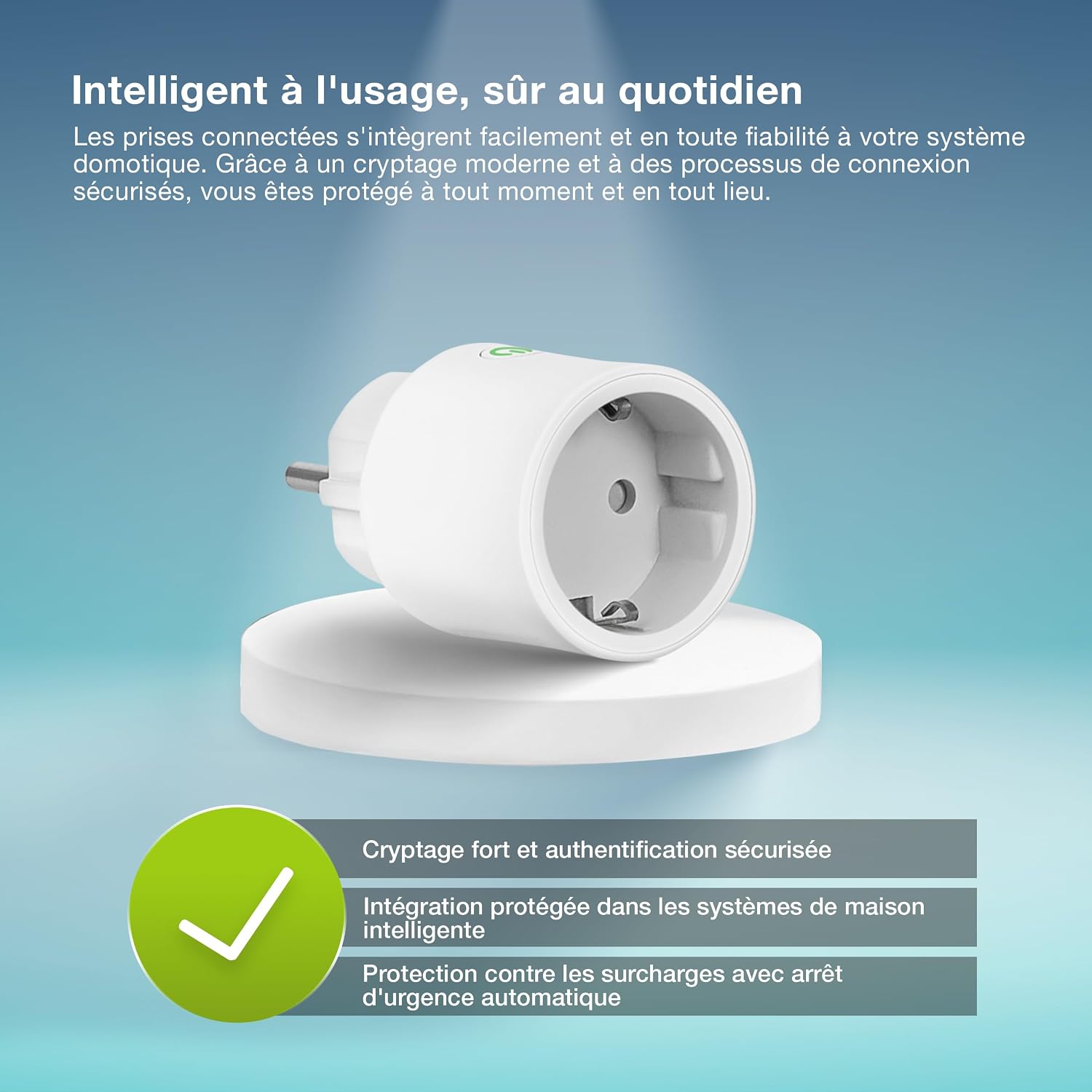 Detalle de OSRAM prise intelligente WiFi avec Matter, compatibilité Alexa et écosystèmes multiples jusqu’à 2300 W