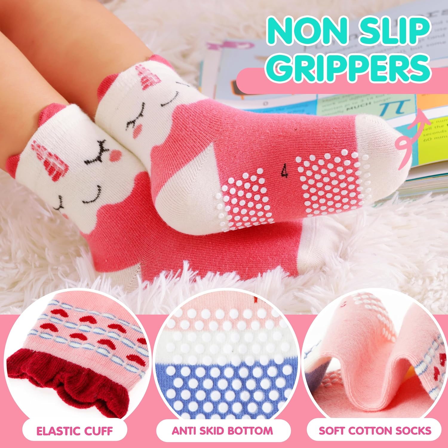 Thumbnail 3 de Welwoos 12 Baby Girls Non‑Slip Socks