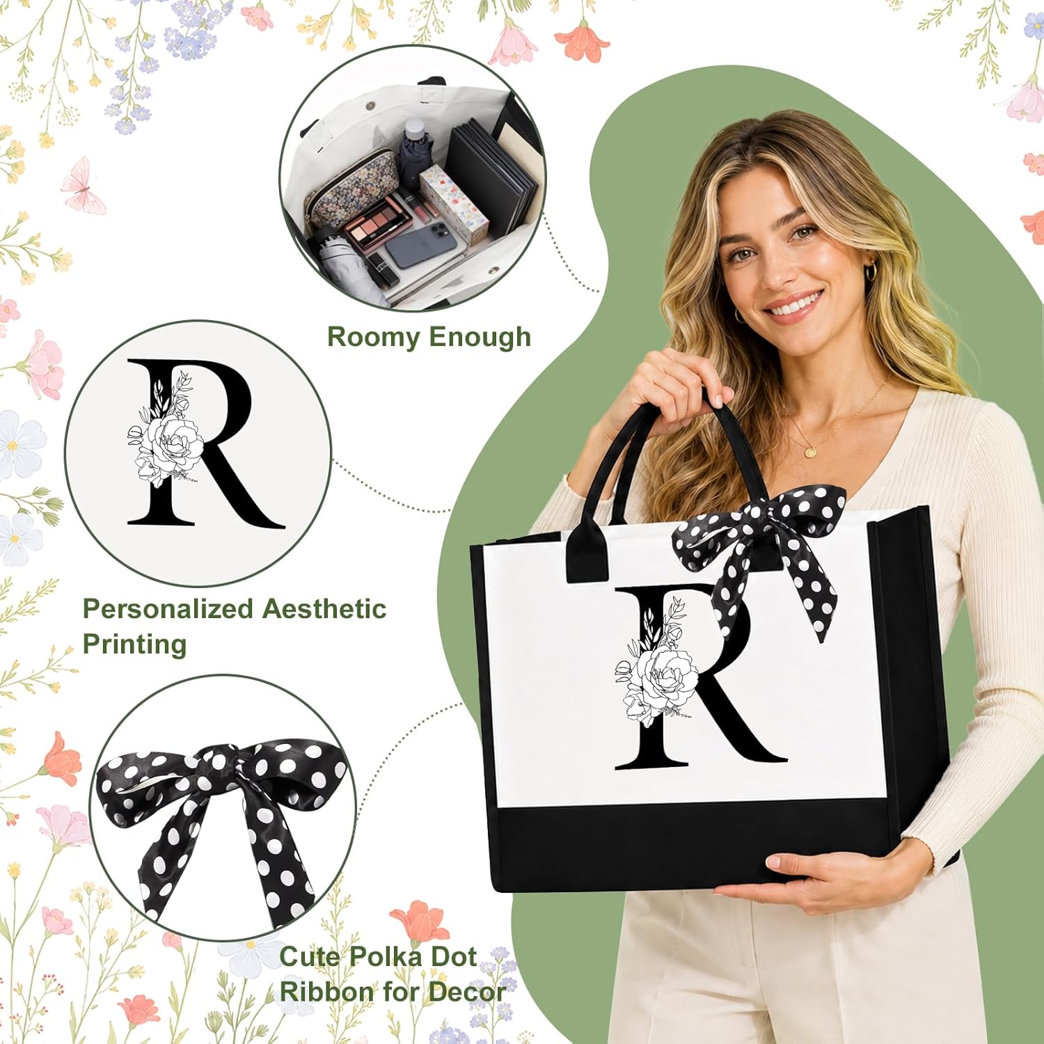 Detalle 2 de SHXWELL Personalised Gift Set for Women — Monogram Tote, Glass Cup, Candle and More