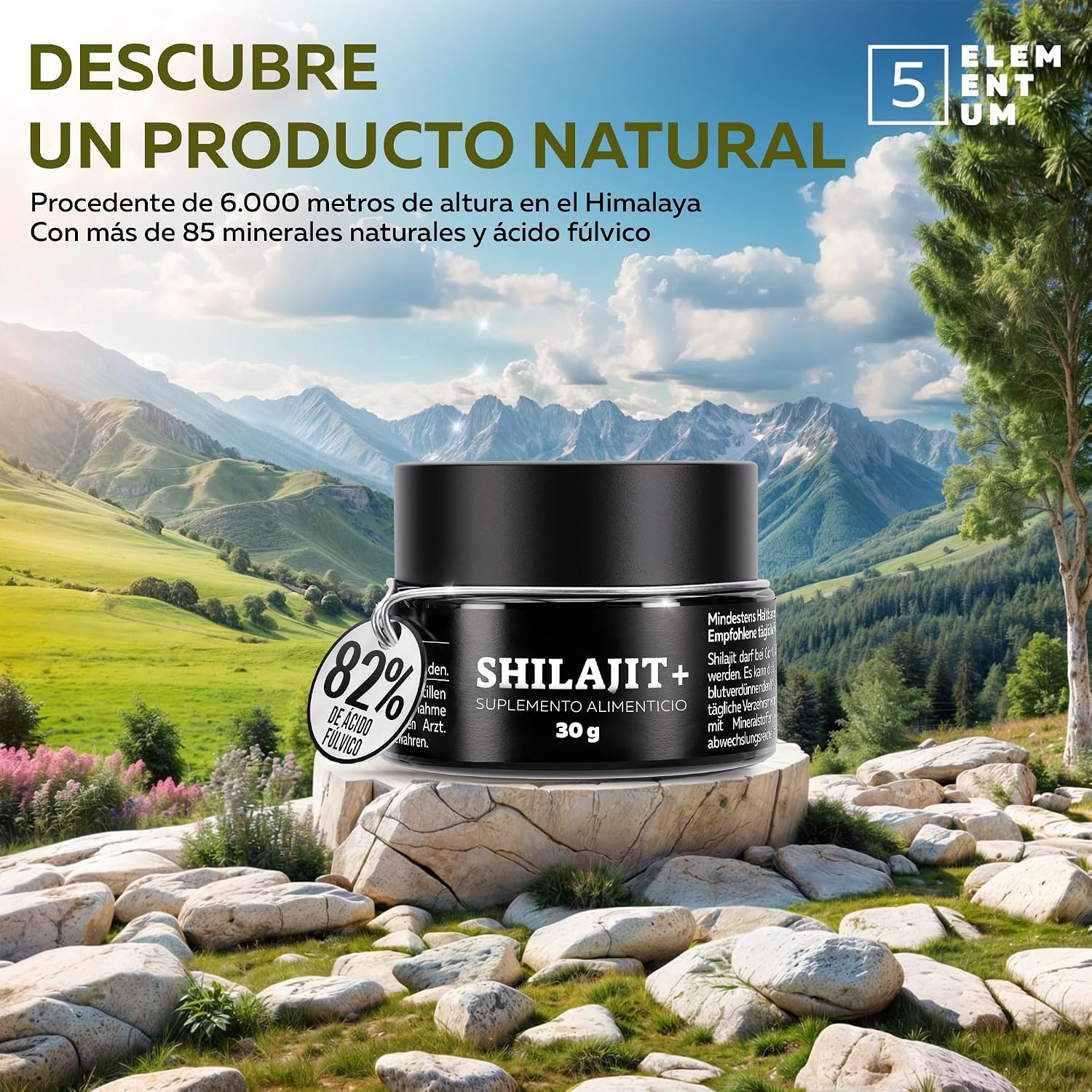 Detalle de Shilajit Puro Himalaya 82% Ácido Fúlvico