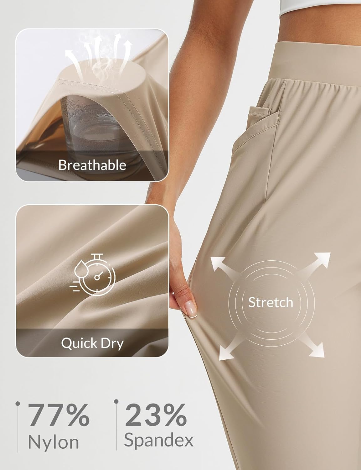 Thumbnail 2 de baleaf Women's Travel Pants with Zipper Pockets: Stretchy, Business-Casual Slacks with Practical Pockets