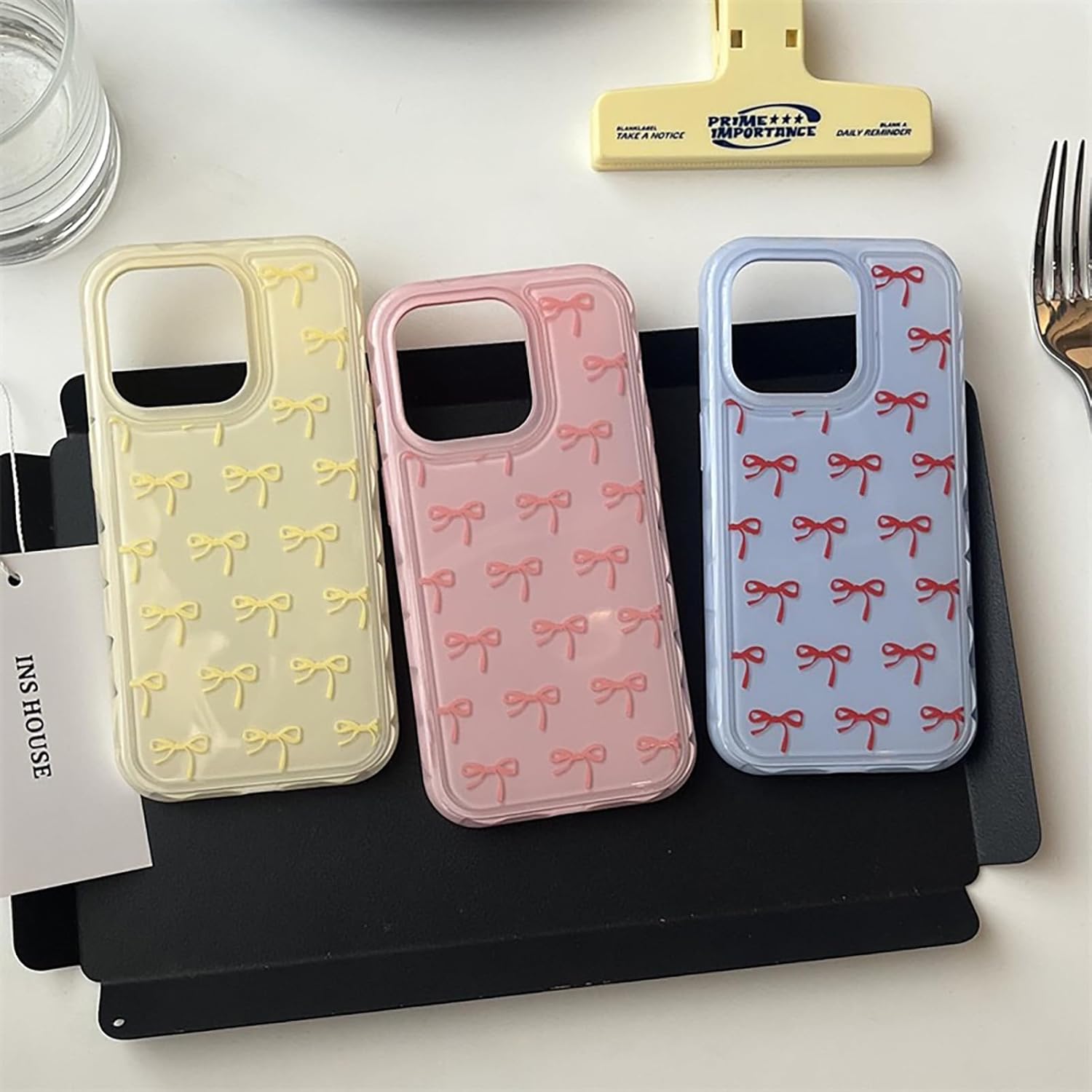 Thumbnail 6 de xoniery iPhone 16 Pro Max case with cute bowknot bow aesthetic pattern (blue)