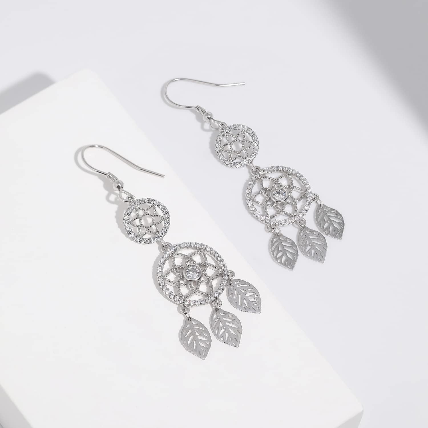 Detalle de Meissa Boucles d'Oreilles Pendantes Argent 925 - Or Rose, fait main