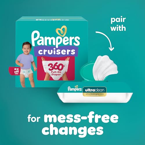 Detalle de Pampers Cruisers 360° Diapers, Size 5 (100 Count) with 360° Stretch, Leakproof Fit