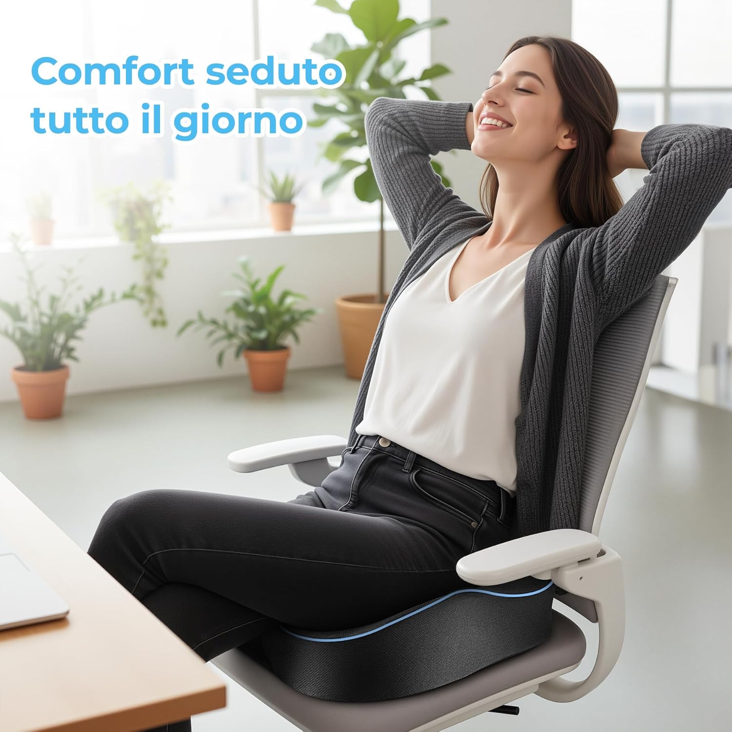 Thumbnail 6 de POOTACK Cuscino per sedia da ufficio in memory foam con rivestimento traspirante