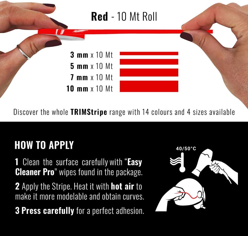 Thumbnail 2 de 4R Quattroerre.it 10481 Trim Stripes3 adhesive strips (red) 7 mm x 10 m