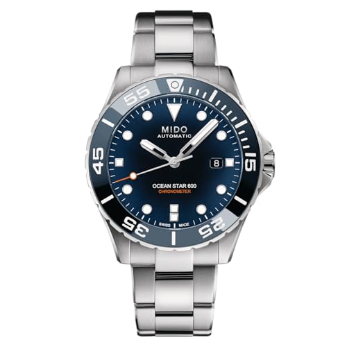 Detalle de MIDO Ocean Star 600 Chronometer – Schweizer Automatikuhr für Herren, blaues Zifferblatt, Gehäuse 43,5 mm