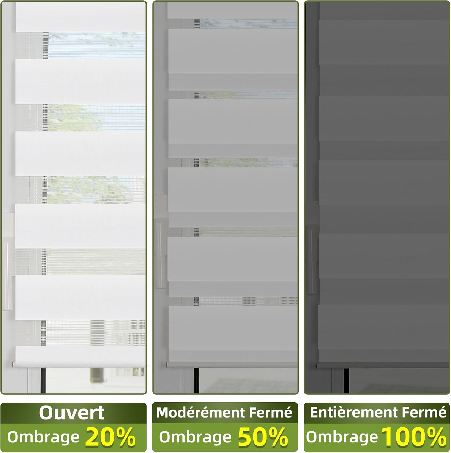 Detalle de HOMEDEMO Store enrouleur jour nuit sans perçage 40×150 cm 🪟