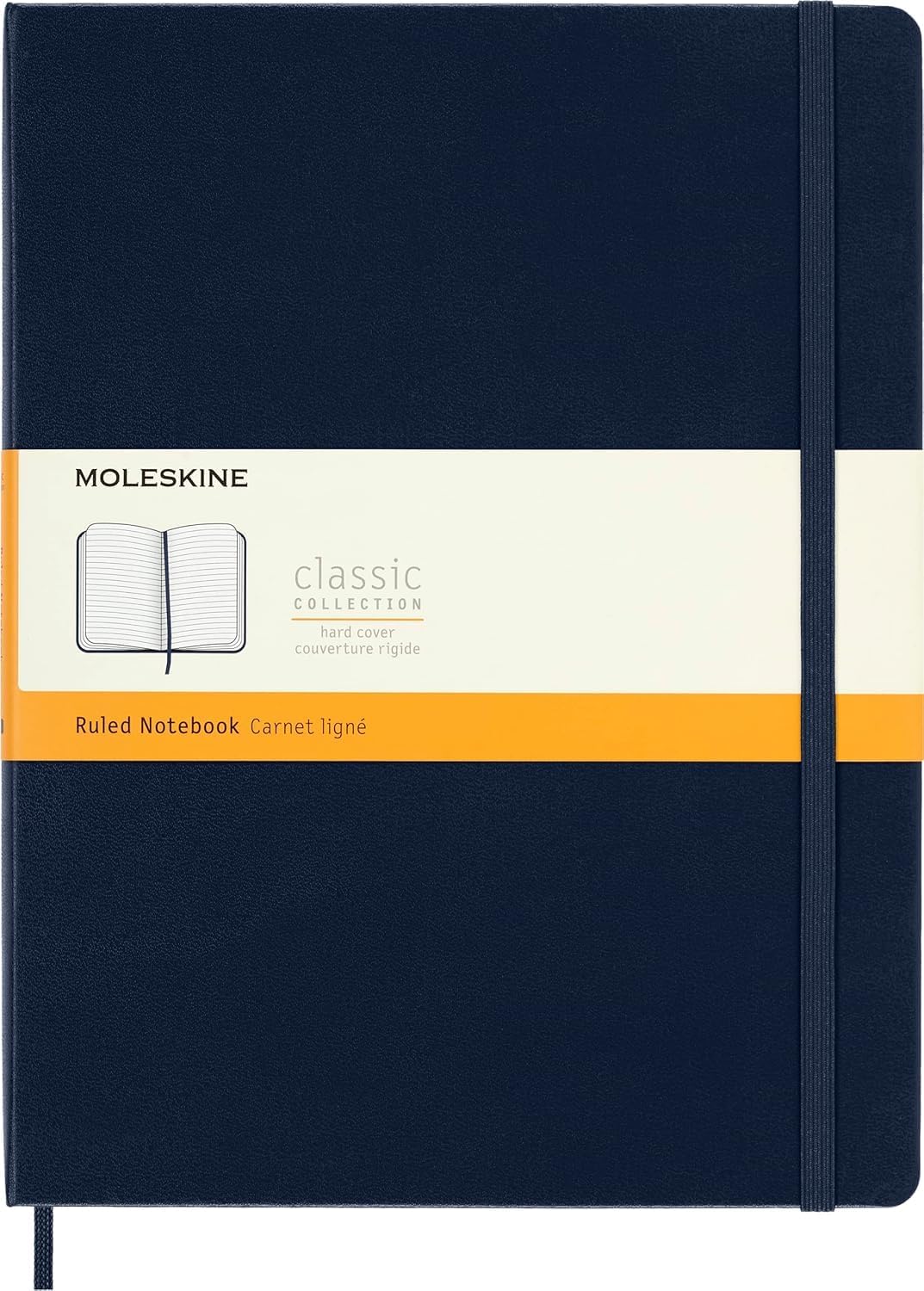 Detalle de Moleskine Classic Notebook – Ruled, Hard Cover, Sapphire Blue, XL (19 x 25 cm), 192 Pages