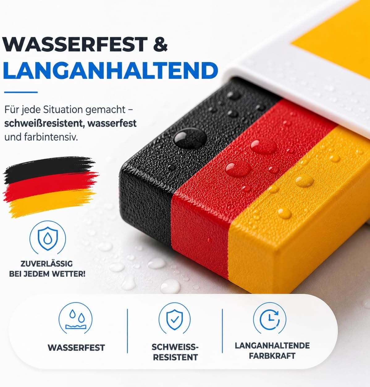 Detalle 2 de TK Gruppe Timo Klingler Deutschland Make-up Stifte Set – Rot, Schwarz, Gelb für WM 2026