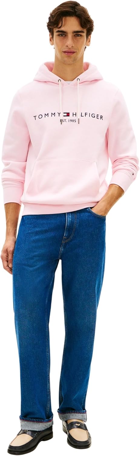 Detalle de Tommy Hilfiger Herren-Hoodie mit Kapuze „Tommy Logo“