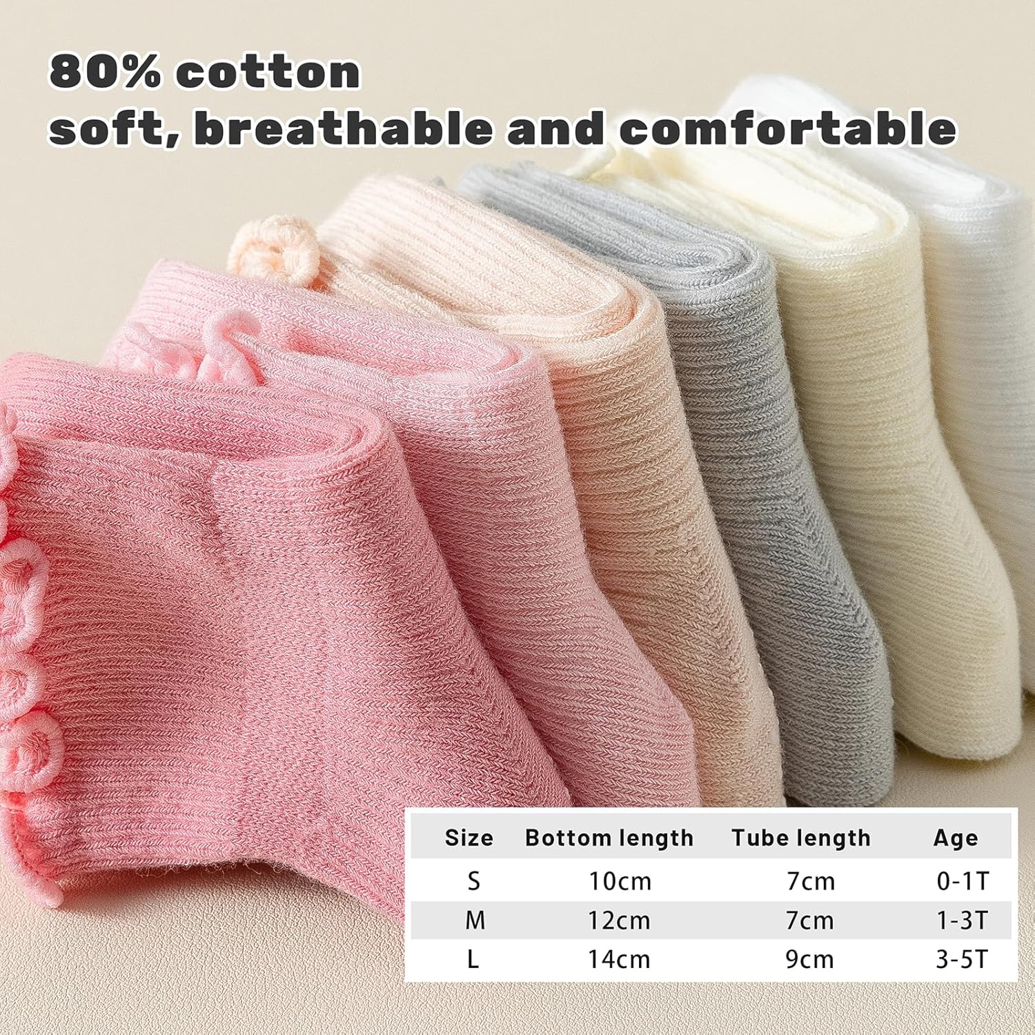 Thumbnail 4 de ANYANIME 6 Pairs Toddler Ruffle Socks 0-5T 👶