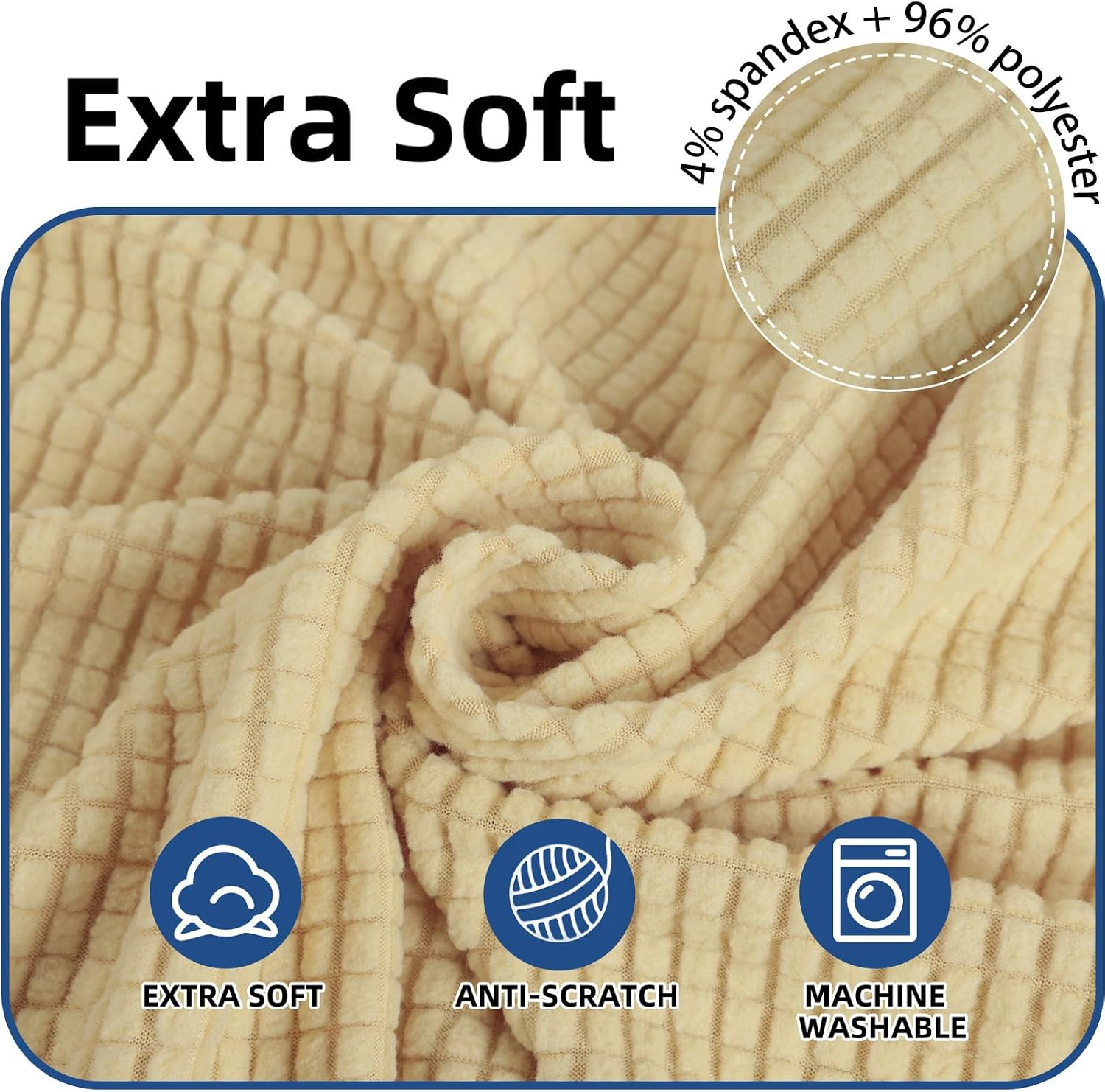 Detalle 2 de Ystyle Funda Sofa 3 Plazas beige amarillo