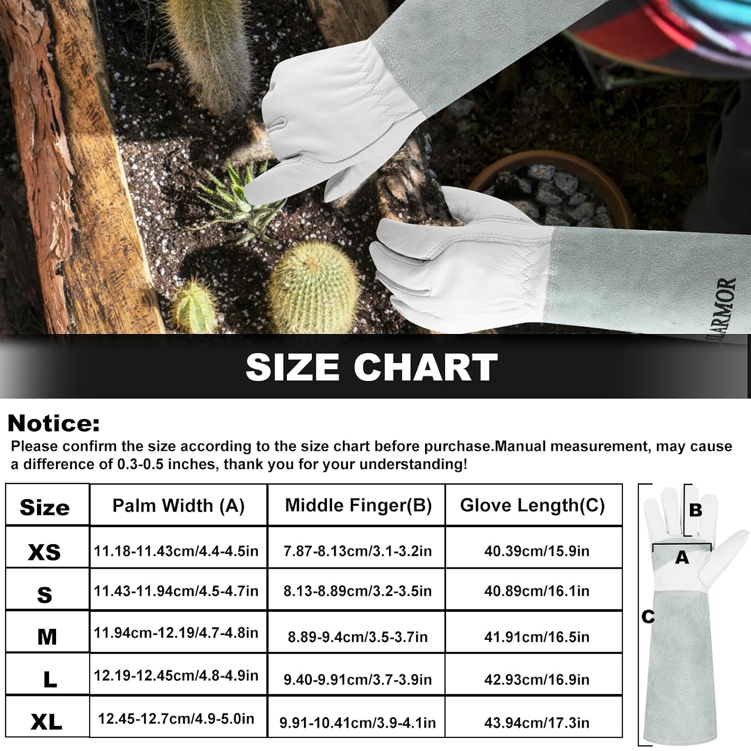 Thumbnail 5 de SLARMOR Gartenhandschuhe aus Leder mit Schutz
