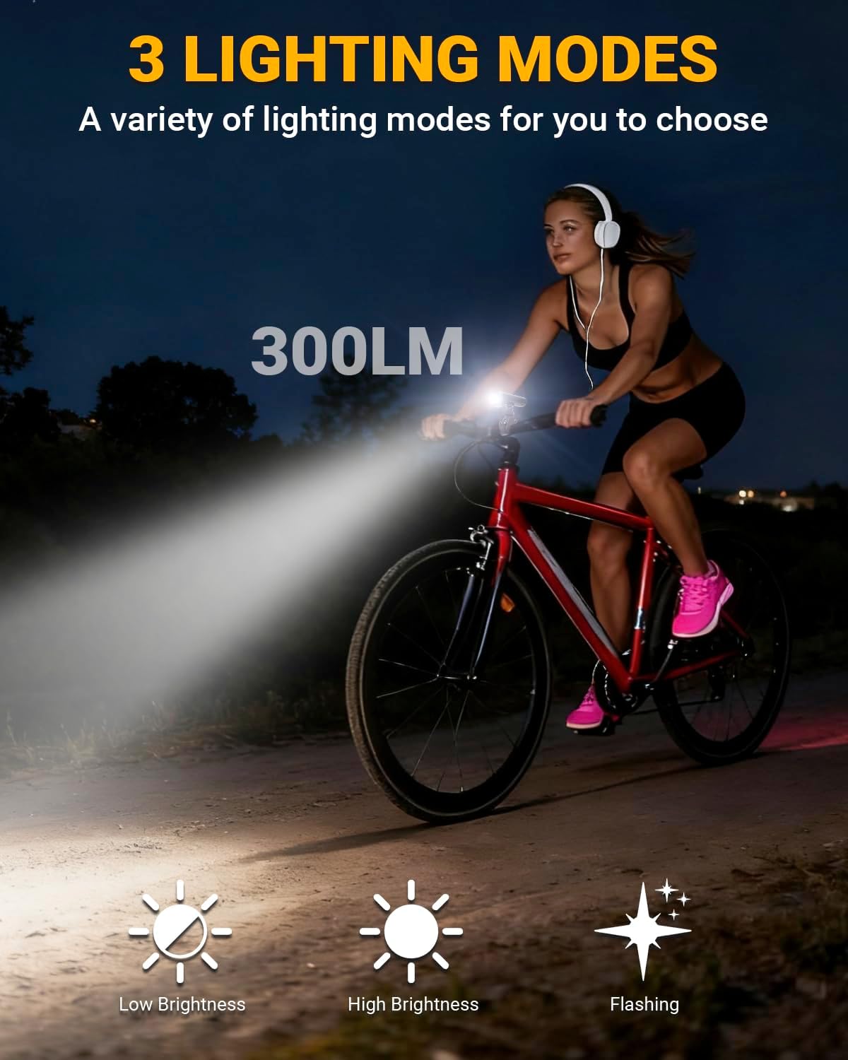 Thumbnail 4 de CEMOFE 1080P HD Bike Camera Recorder with Front Light and 64GB Card