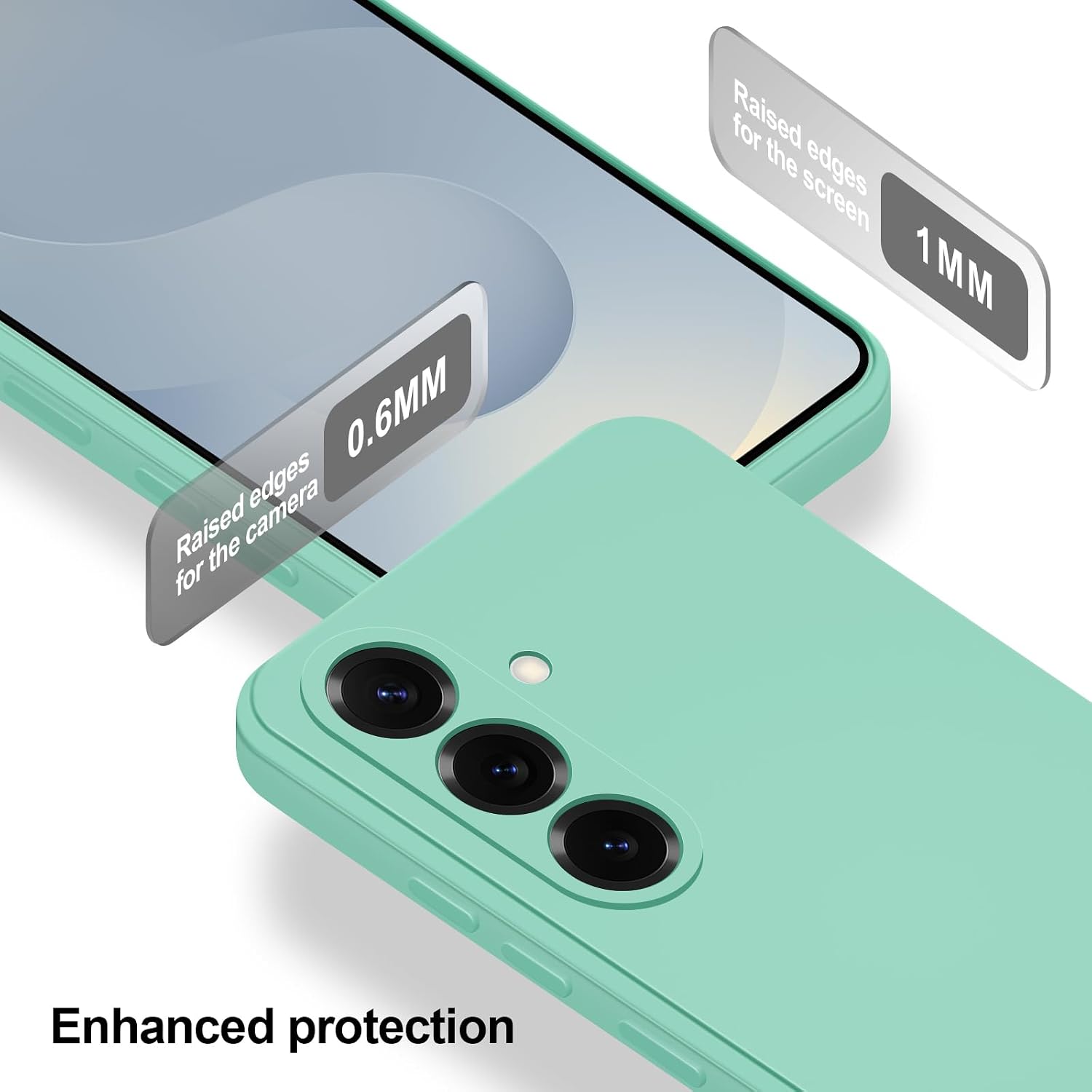 Detalle de Btstring Hülle für Samsung Galaxy S25 Plus – Hochwertiges Silikon Case in Matcha Grün