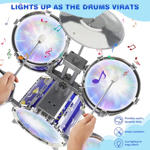Detalle 2 de Verdantree Batería Infantil Musical con Luces – Jazz para niños de 3 a 6 años