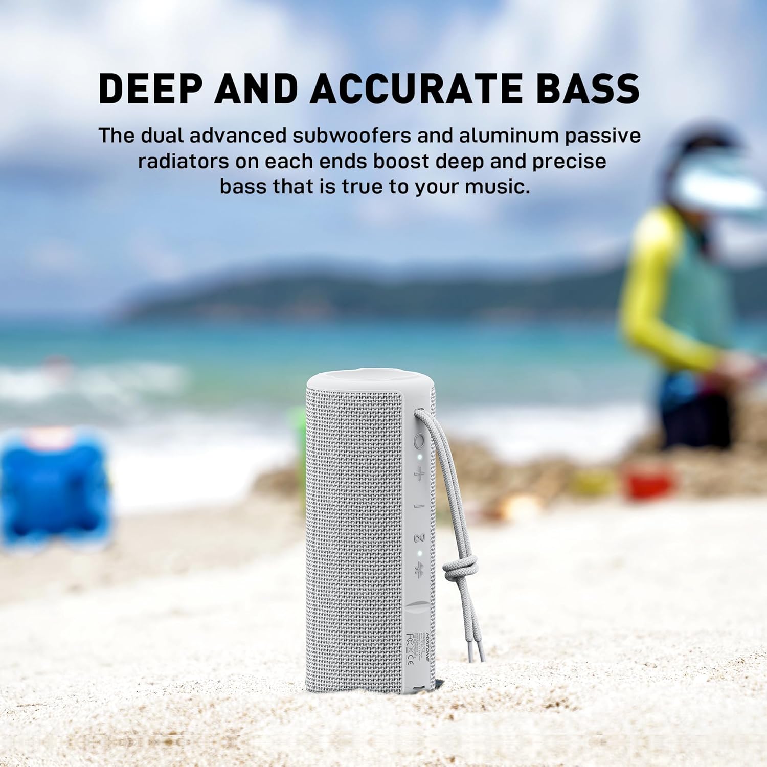 Thumbnail 2 de MIATONE Boombox Portable Bluetooth Speaker: Waterproof Outdoor Speaker in Grey