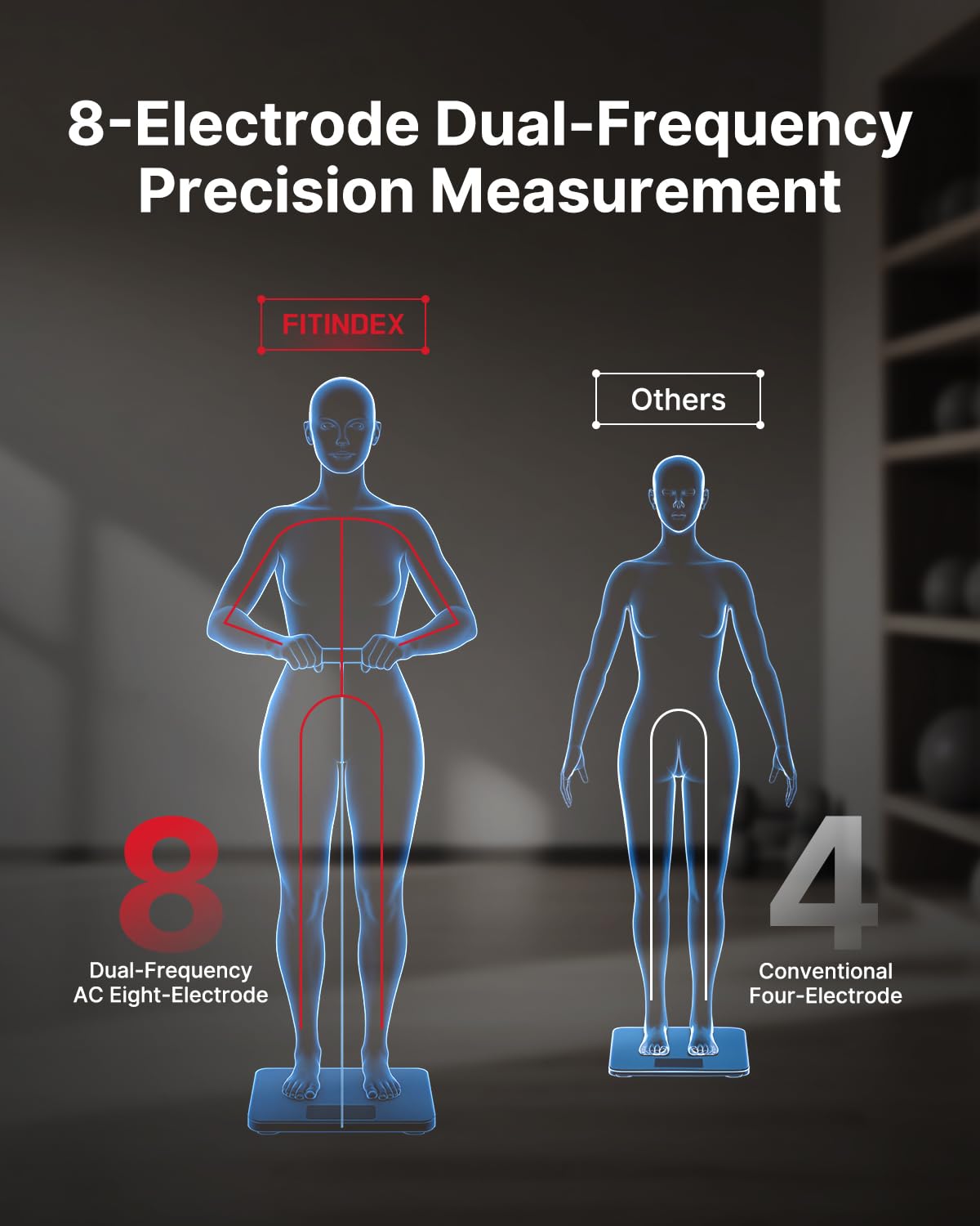 Thumbnail 1 de FITINDEX F-MSC01 Smart Body Composition Scale with Handle, 8-Electrode Analysis