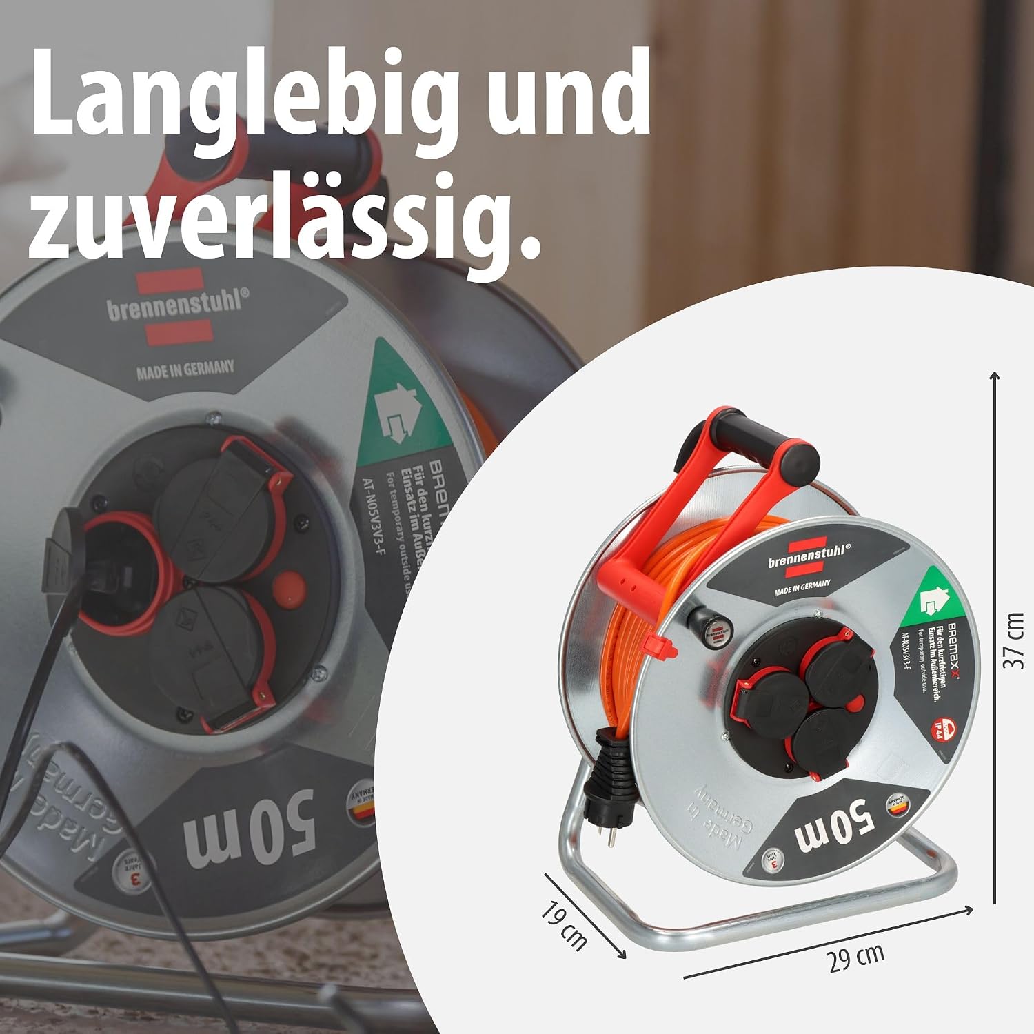 Thumbnail 6 de Brennenstuhl Garant S V2 IP44 Kabeltrommel 50m outdoor – robust, zuverlässig und absolut wetterfest