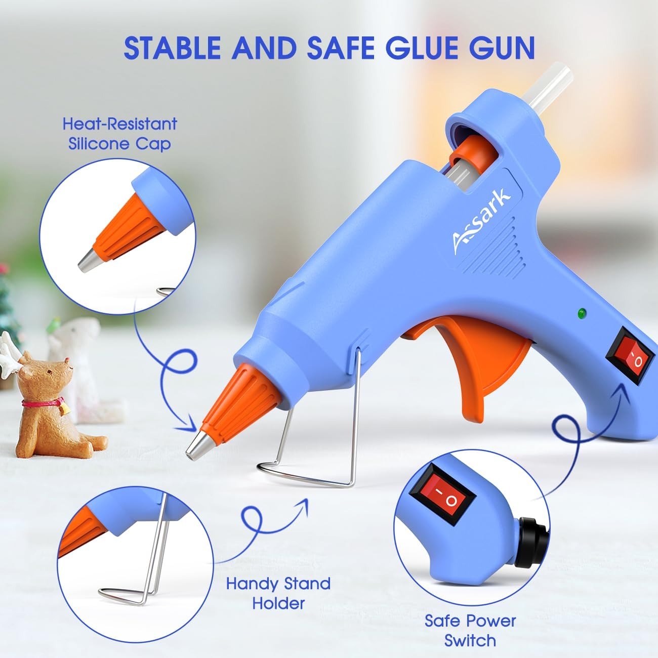 Thumbnail 3 de Hot Glue Gun Kit with 30 Glue Sticks (130mm x 7mm) – 20W mini hot melt for DIY crafts and quick home repairs