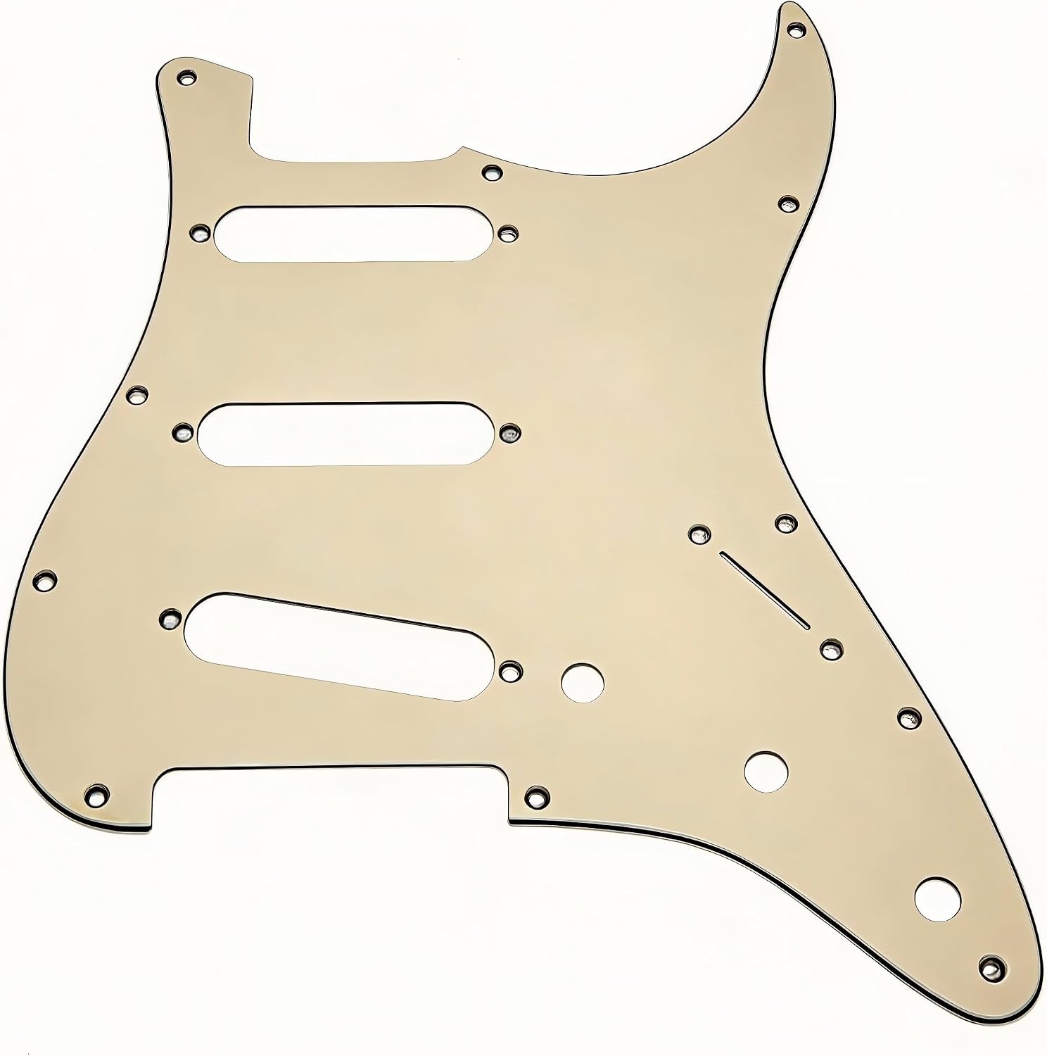 Detalle de VizEx Zevo VZ-001-Cream3Ply Stratocaster SSS Pickguard, 11-Hole