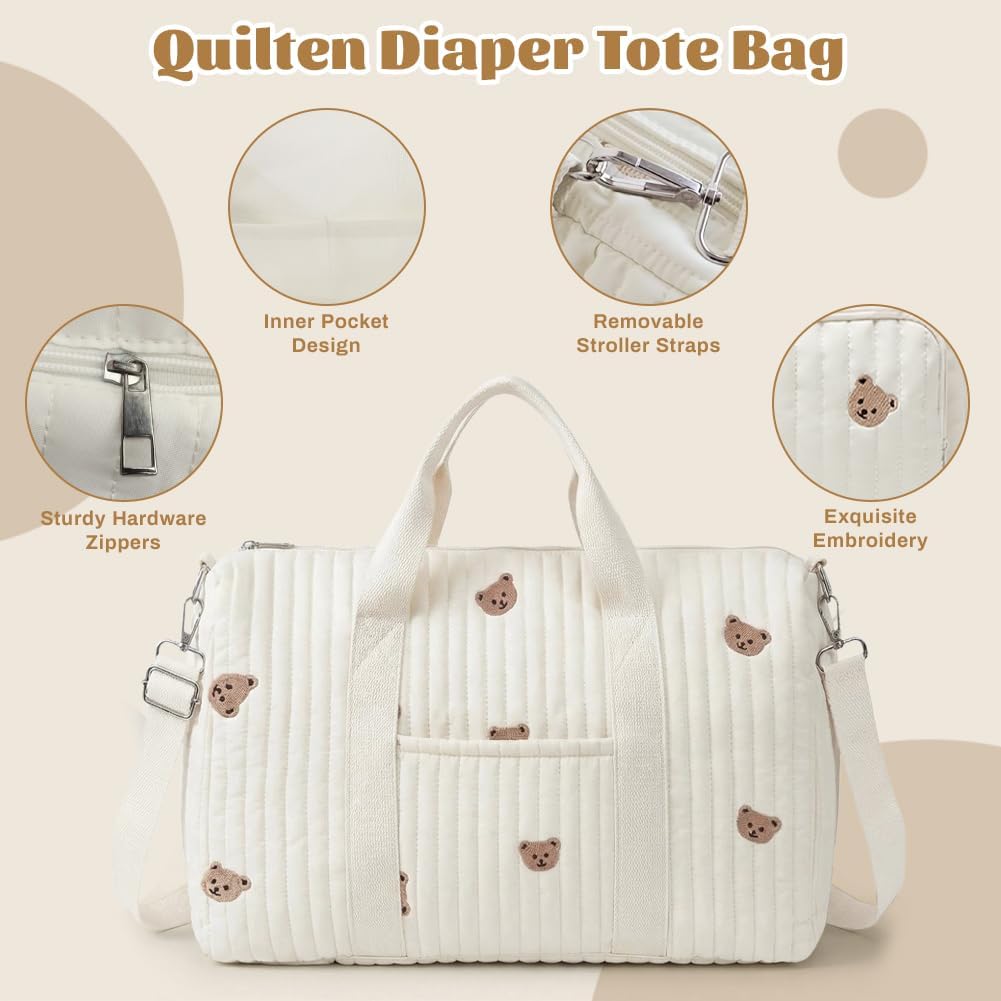 Thumbnail 2 de Aucuu Sac à Langer et Maternité Grande Capacité – Lot de 2 en coton, léger et pliable