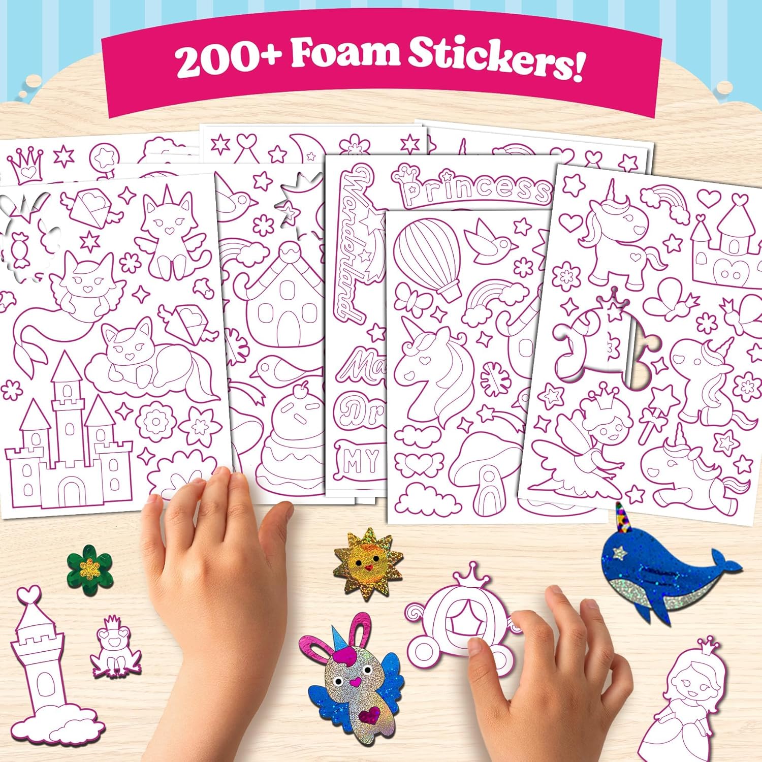 Thumbnail 6 de Funcils Foil Art Craft – Unicorn & Princess Sticker Activity Kit