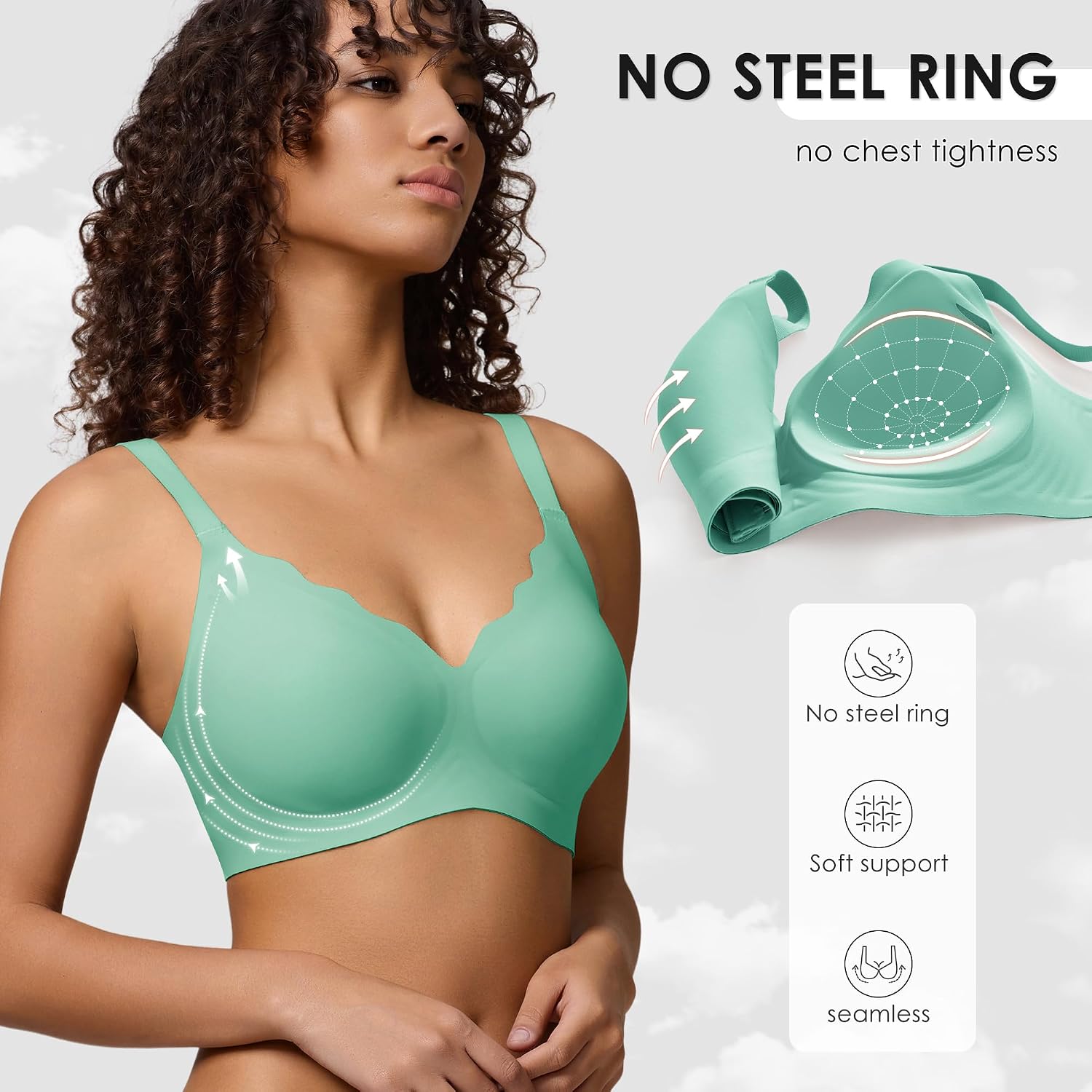 Thumbnail 2 de Wireless Bra in Nylon-Spandex Blend