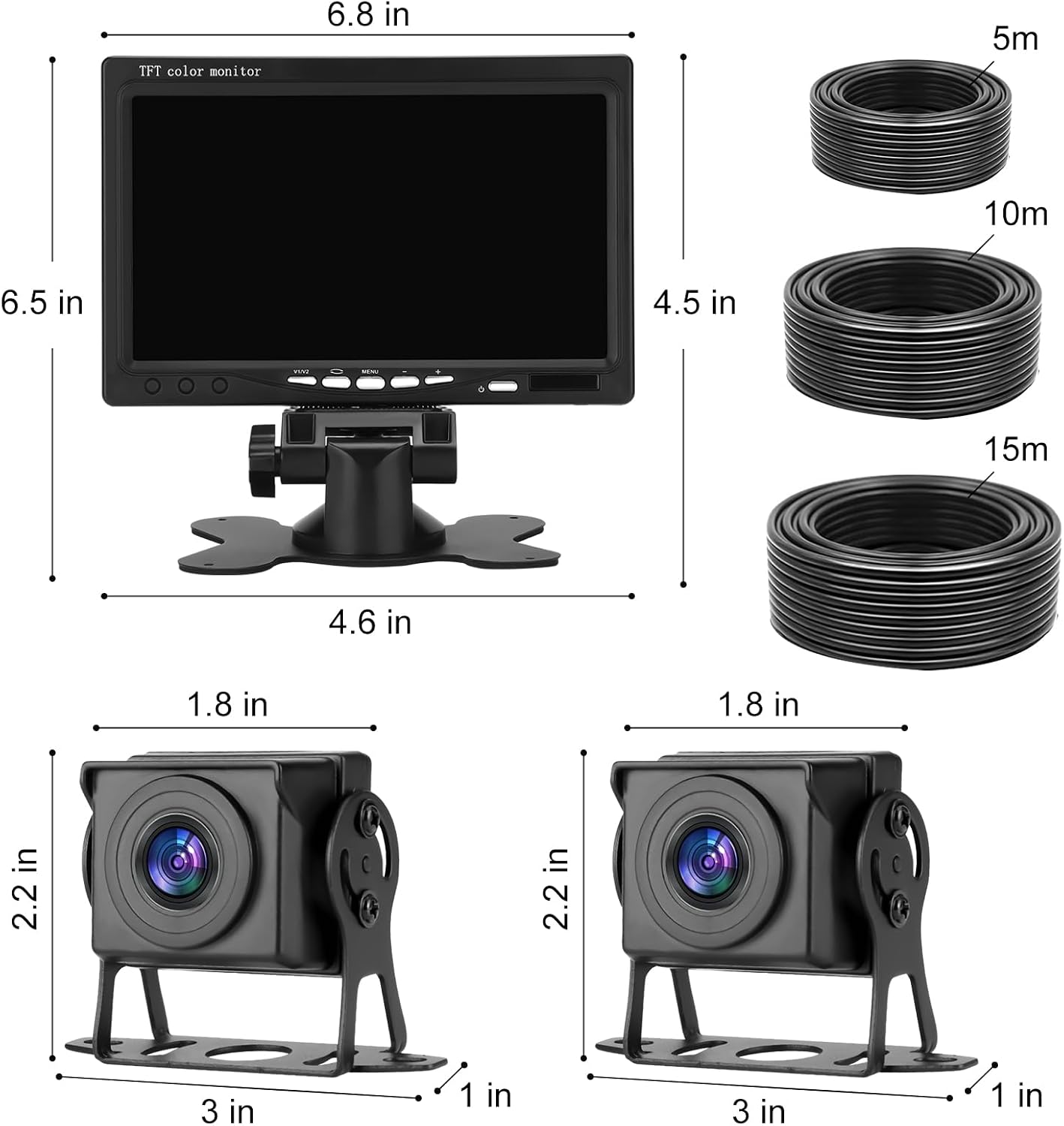 Thumbnail 6 de Kairiyard Dual Backup Camera 7 Inch Monitor