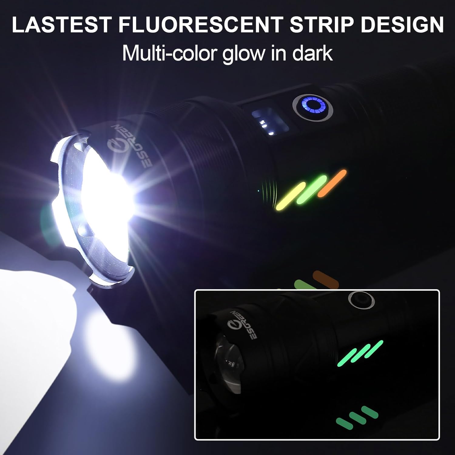 Detalle 2 de Rechargeable Torches LED Super Bright 500000 Lumens torch 🔦