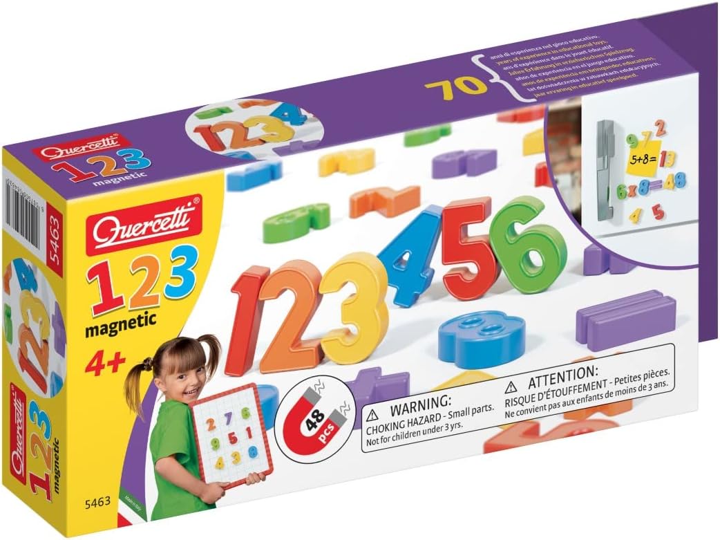Detalle de Quercetti 5463 Magnetic Numbers Set, Multicoloured Plastic for Metal Surfaces