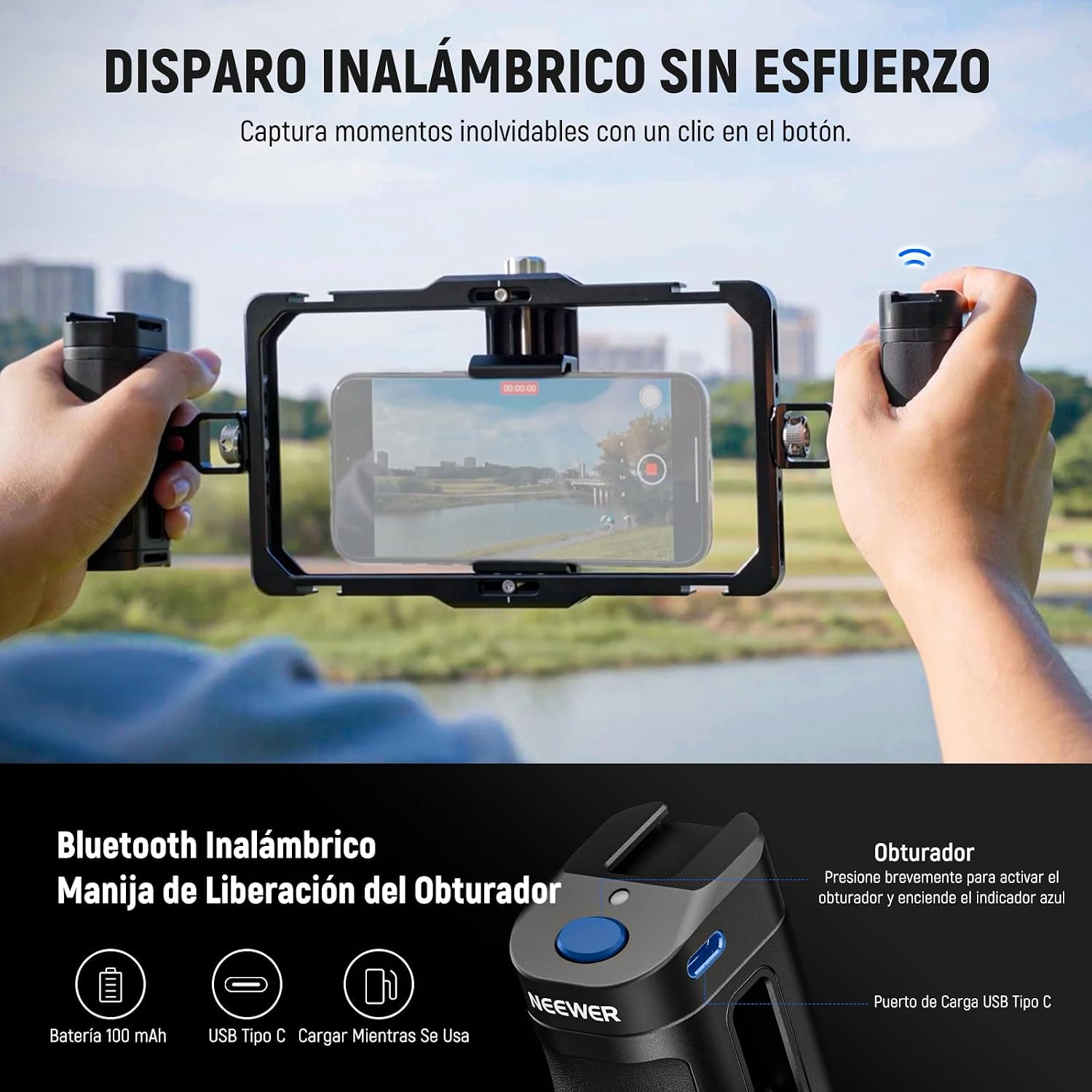 Thumbnail 1 de NEEWER Universal Phone Rig con Disparador Bluetooth